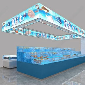 现代海鲜店铺3D模型下载